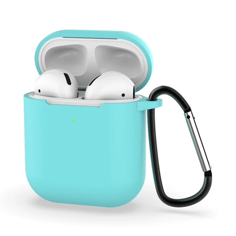 Для airpods 222 Чехол air стручки силиконовый чехол Беспроводной Bluetooth наушники forairpods222 i14 i16 i18 i30 i50 i80 i100 - Цвет: qianlanTB2dai