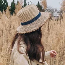 Солнцезащитная летняя соломенная шляпа для женщин, большие карнизы, широкие карнизы, Подарочная шляпа, Панамская шляпа для защиты от солнца, пляжная шляпа для женщин