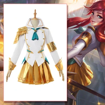 

[STOCK] Game LOL Lux Battle Academia Prestige Uniform Golden Skirt Cosplay Costume Full Set Women Halloween Free Shipping 2020