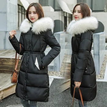 

Plus Size 3XL Women Winter Jackets Coats 2019 New Down Cotton Hooded Parkas Ladies Warm Outwear Fur Collar Feminina Long Coats