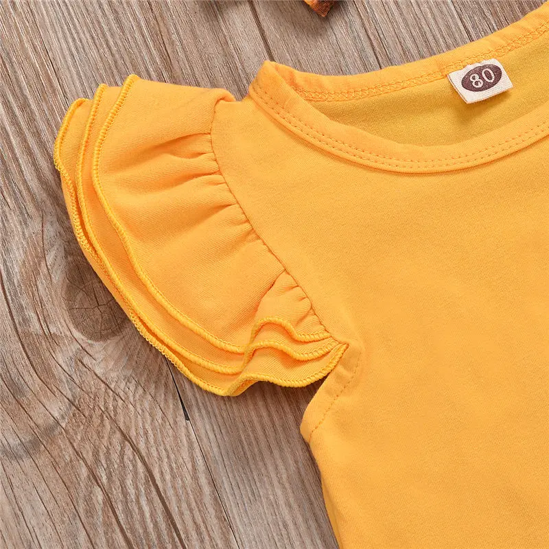 2020 summer sunflower baby girl clothes set  (20)