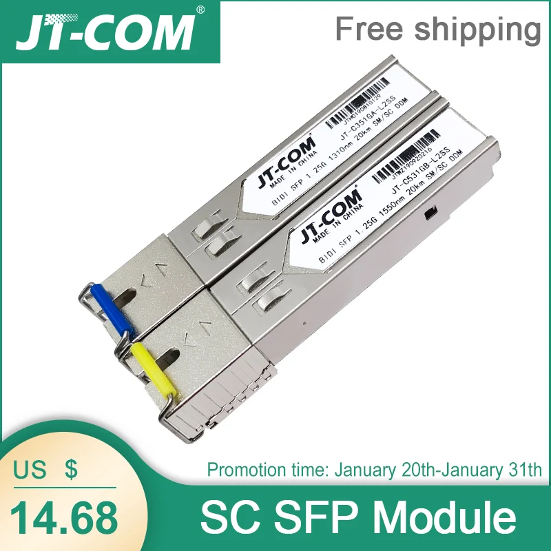 2pcs SFP Module SC connector Gigabit DDM BIDI mini gbic 1000Mbps Optical tranceiver module Compatible with Mikrotik Cisco Switch