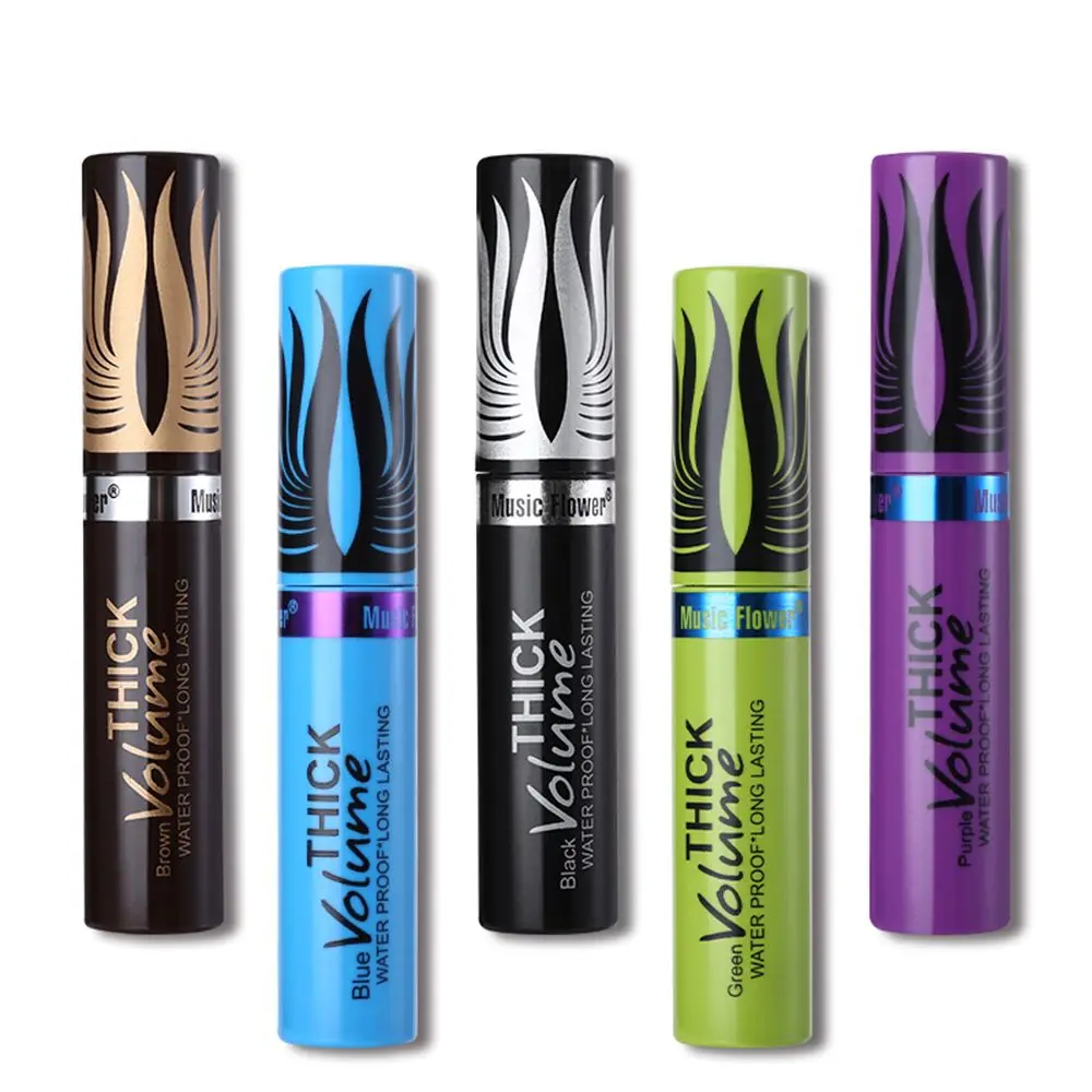 Тушь для ресниц 4D из шелкового волокна водостойкая синяя фиолетовая коричневая