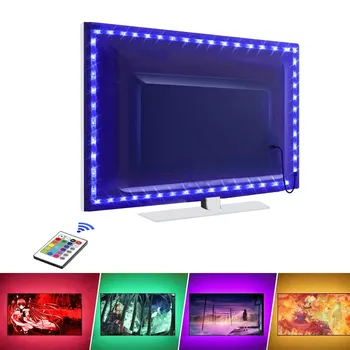 

DC 5V USB RGB Strip lamp RGB Book light Bulb TV Background Decor Lighting Ribbon desk decor tape Strings 1M 2M 3M 4M 5M