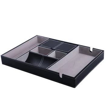 

Valet Tray for Men EDC Nightstand Table Charging Station Catch All Dresser Tray X4YE