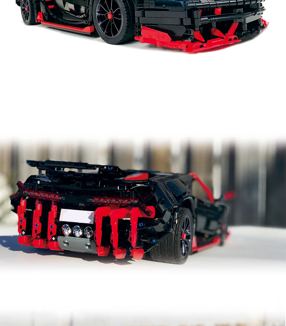 BuildMOC Радиоуправляемая машина Lamborghinis Roadster с функцией питания, строительные блоки для автомобилей, кирпичи, Детские технические игрушки, 20091 MOC 12560