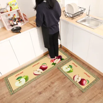 

Modern Long Kitchen Rug Long Non-slip Oil-proof Kitchen Mat PVC Easy To Scrub Leather Corridor Floor Mat Home Entrance Doormat