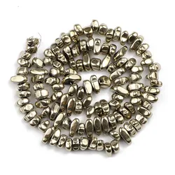 Gold - Toned Hematite Irregular Gravel Natural Stone Beads, 15'' Loose Spacer Beads for DIY Jewelry and Bracelet Making (Dark gray)