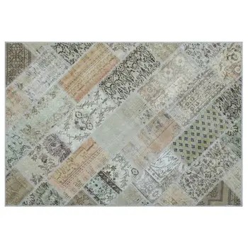 

Handmade Beige Vintage Overdyed Patchwork Area Rug 160x230 Cm-5'3''X7'7''