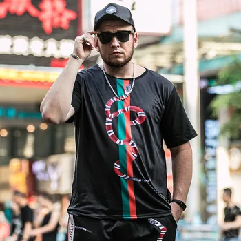 

GONTHWID Spring And Summer New Large Size Men's Short Sleeve Loose Fat Ice Silk T-shirt