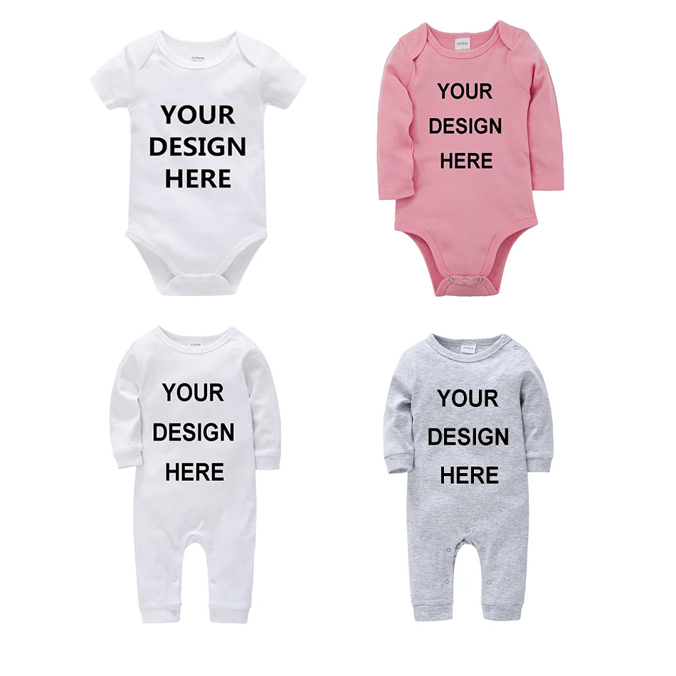 Personalized Rompers Customed Baby Bodysuit Solid Toddler Girls