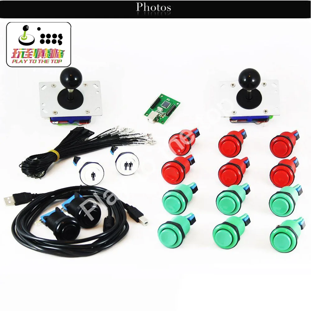 USB аркадный комплект для ПК/PS3/MAME/Pi джойстики проводка красный зеленый кнопки