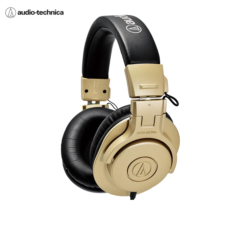 Gold Оригинальные Audio-Technica ATH-M30x, профессиональные мониторные наушники, закрытые сзади, динамические Накладные наушники, складные наушники HiFi - Цвет: Gold