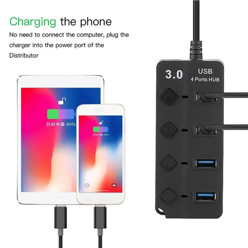 Usb-хаб 3,0 4/7 порт концентратор 5 Гбит/с Высокоскоростной USB 3,0 концентратор ноутбук Переключатель питания для MacBook адаптер ПК сплиттер D2A3