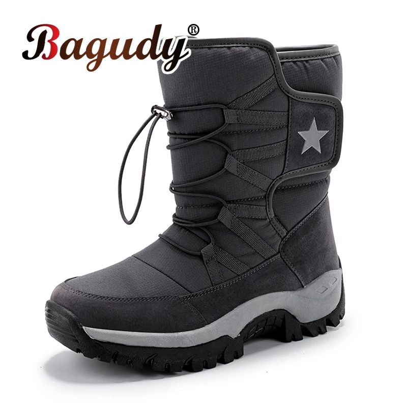 Unisex Snow Boots Warm Push Midcalf Boots Waterproof Nonslip Winter