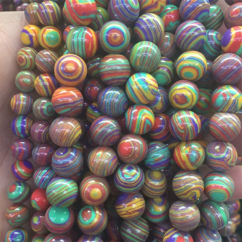 

Colorful Vein Agate Gemstone 6/8/10MM Line Malachite Natural Stone Bead For Bracelet Earring Necklace Jewelry Making Diy