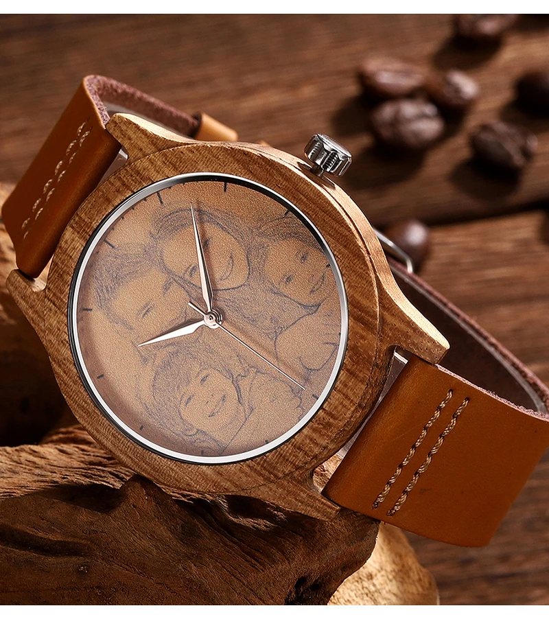 Accept Photo Personalized Customized Printing Your Photo Men Watch Unique Bamboo Wood Quartz Wristwatch Creative Souvenir Gifts 2020 2021 BOBO BIRD (7)