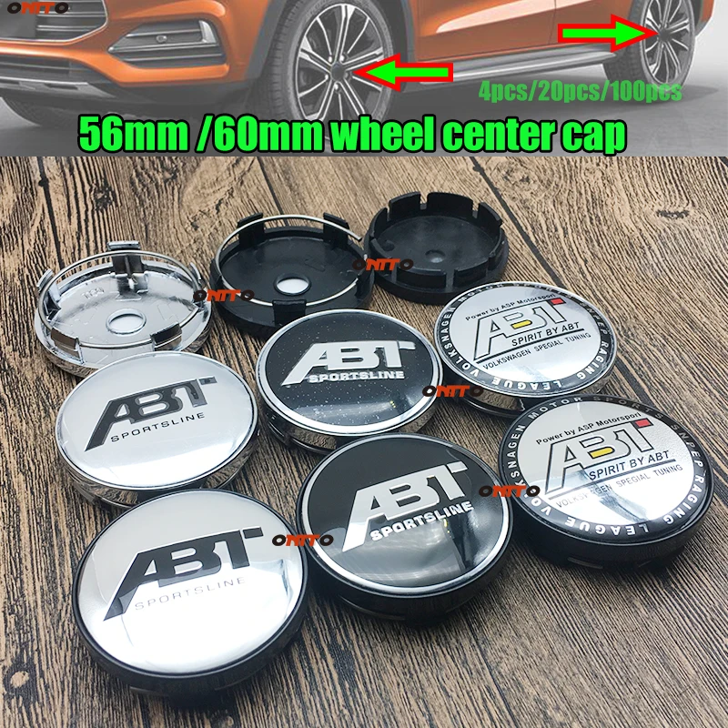 

Good Quality 56mm 2.2" 60mm 2.36" PVC/ABS ABT Car Wheel Center Cap Wheel Rim Hub Cap Covers For Passat B6 B7 CC Golf MK5 MK6 T