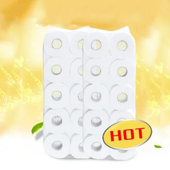 

10 Rolls White Soft Toilet Paper Household Eco-Friendly Bathroom Tissue 4 Ply Toilet Kitchen Paper Tissue Cleaning Paper Wood Pu