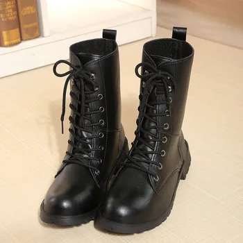 

2019 autumn new Martin boots women fashion simple solid color comfortable casual high tube Boots