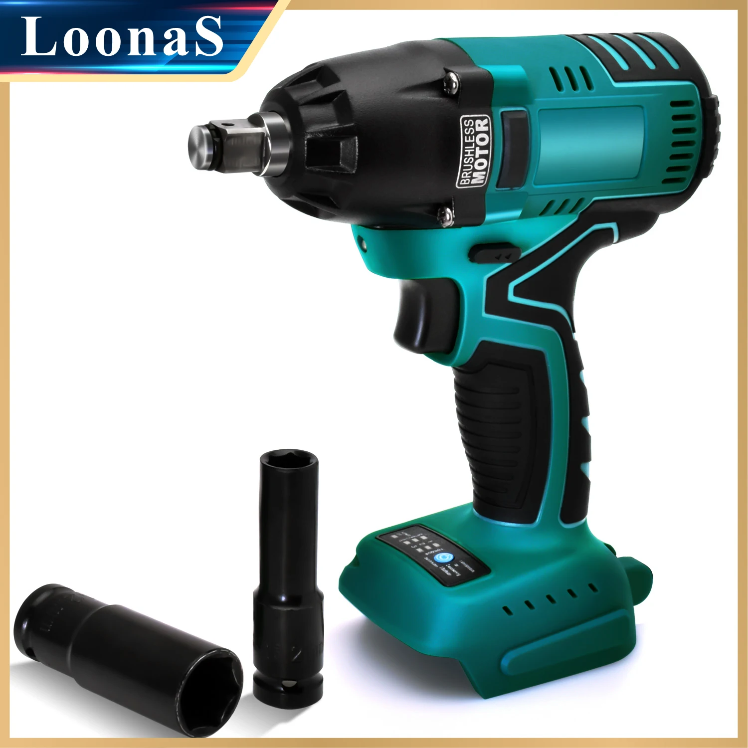 Loonas Cordless Electric Wrench Brushless Motor 400n.m High Torque Led