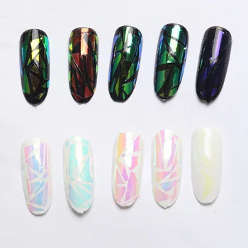 

1 Roll Aurora Nail Glass Sticker Foils Nail Art Design Decal Broken DIY Manicure Decoration MP789