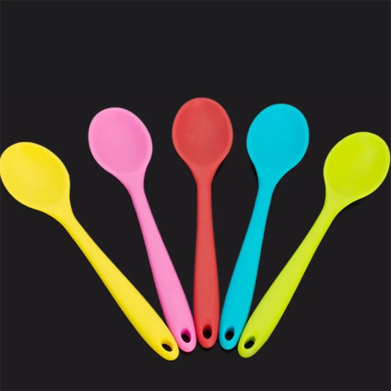 Silicone Spoon Heat Resistant Easy To Clean Non-stick Rice Spoons High Temperature Spoon Tableware Utensil Kitchen Tool silicone kitchen utensils silicone cooking spoon