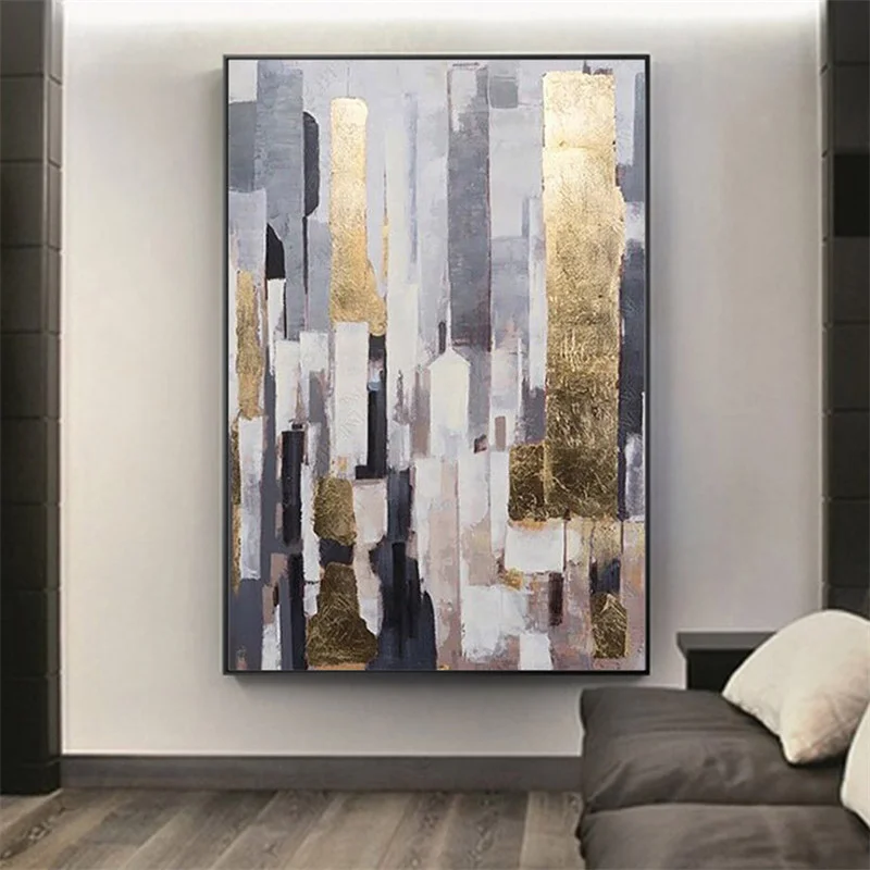 Wall Art Canvas painting Modern Abstract Art Golden Painted Canvas Art For Home Living Room Decoration Pictures