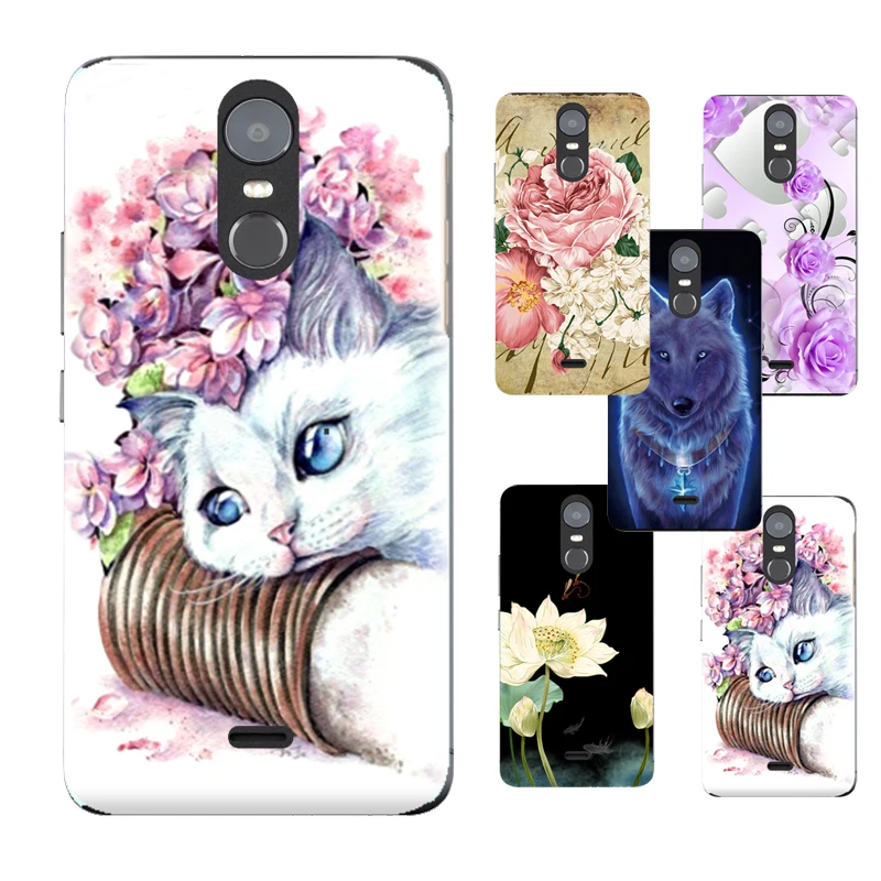 

For Highscreen Fest XL Floral Recumbent Cat Back Cover for Highscreen Fest XL PRO 5.5inch Animal Case Back Cover Bag Print Cases