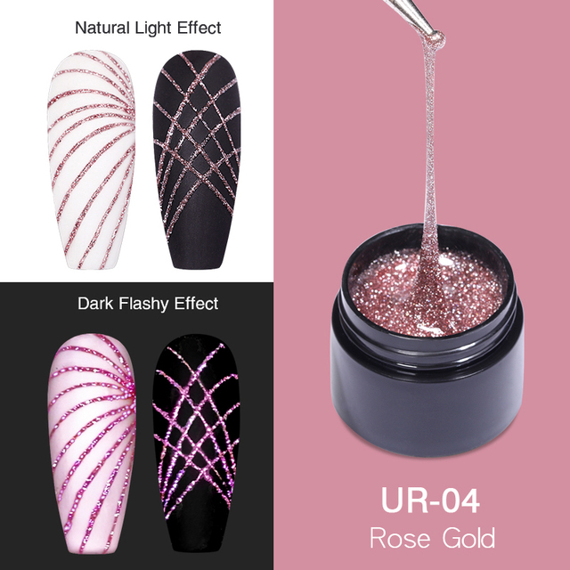 SUGAR 7ml Reflective Glitter  Nail Art Sparkling Effect Gold Silver Wire Line Drawing Painting Gel Polish