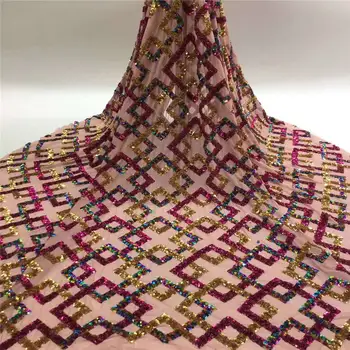 

Orange Hand Cut Tulle Fabrics with Sequins Nigerian Tulle Mesh Lace Tulle Lace Fabrics Sequence Lace for Dress