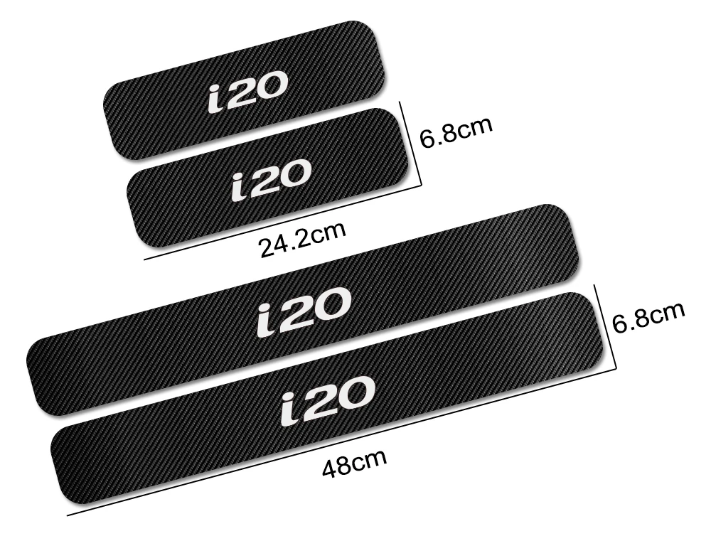 4 шт. автомобильные накладки на пороги для hyundai i20 автомобильные виниловые наклейки из углеродного волокна Защита от царапин автомобильные аксессуары для тюнинга