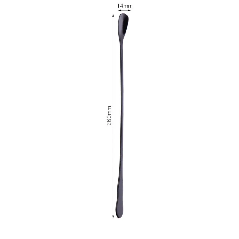 Японский, из нержавеющей стали с длинной ручкой ложка для смешивания ложка подъемная ручка посуда креативные кофейные ложечки для питья - Цвет: black 26cm