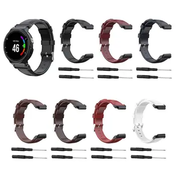

Genuine Genuine Leather Watchband Wrist Strap Bracelet Replacement for Garmin Forerunner 220/230/235/620/735/S20/S5/S6 Smart