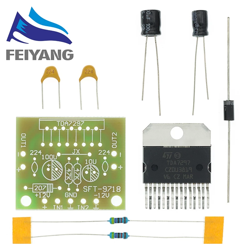 1set Tda7297 Amplifier Board Spare Parts Dc 12v Grade 2.0 Dual Audio