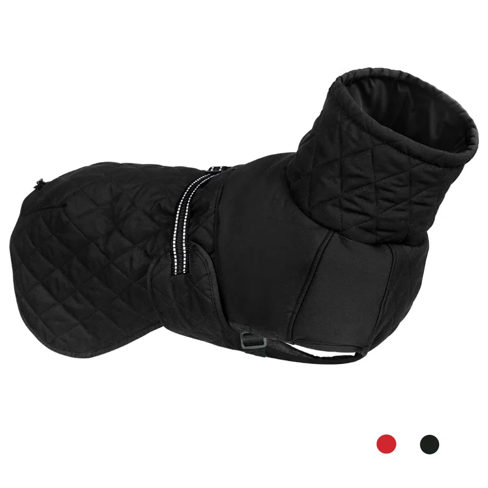 

Winter Dog Clothes Fleece Lined Pet Coat Warm Cotton Filling Dog Jacket Apparel Reflective with Harness for Medium Large Dogs