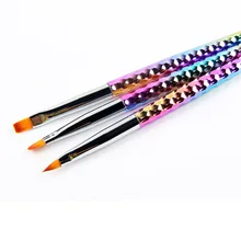 Дизайн ногтей, ручка с кисточкой Кристалл Резьба лак гель УФ-краска для рисования линии советы инструмент цветок 3D Дизайн Маникюр; Линия советы инструмент