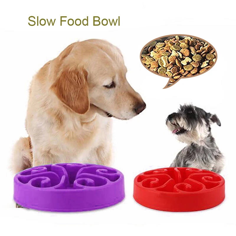 

Portable Pet Dog Feeding Food Plastic Bowls Puppy Slow Down Eating Feeder Dish Bowel Prevent Obesity Dogs Supplies