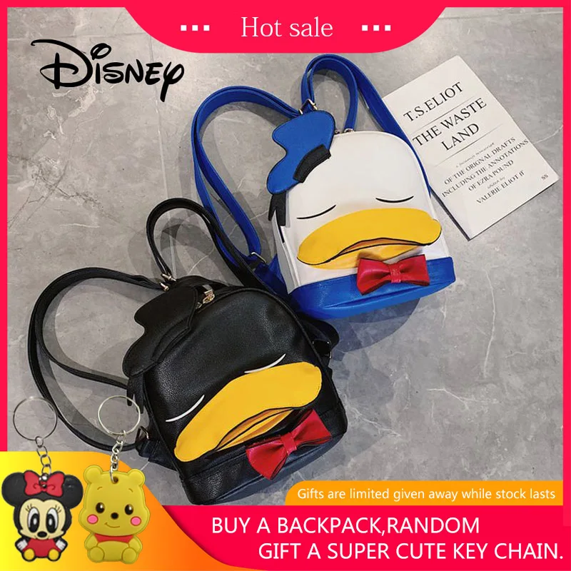Disney рюкзак Дональд Дак 85-й юбилей PU рюкзак милый большой лицо Микки Маус женский рюкзак мультфильм девочка дорожные сумки
