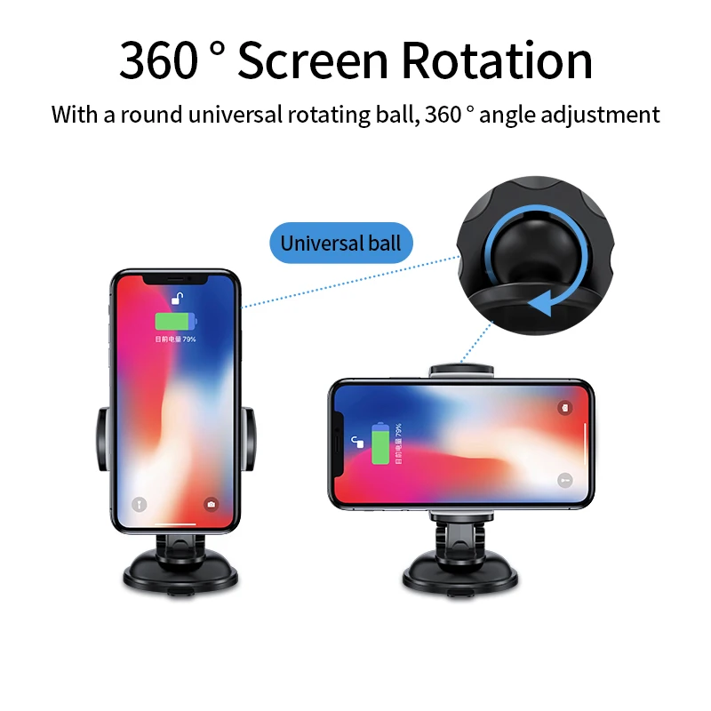 

KUULAA 360 Degree Car Dashboard Car Phone Holder Suction Cup Phone Stand Car Air Vent Clip Mount Mobile Phone Accessories