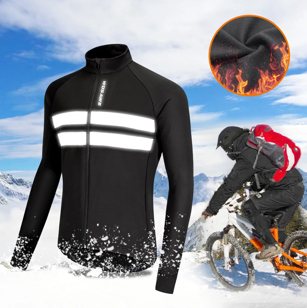 WOSAWE Зимняя Теплая мужская спортивная куртка для велоспорта ветрозащитная куртка для горного велосипеда плюс быстросохнущее дышащее пальто Джерси