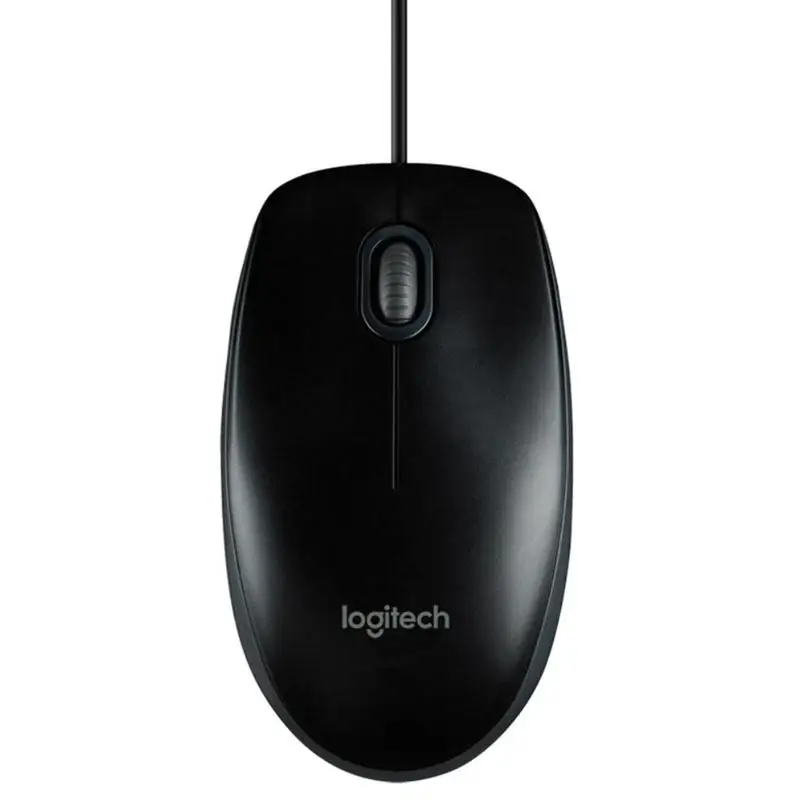 Игровая мышь logitech M100R, USB Проводная Бесшумная мышь, 1000 dpi, эргономичная оптическая мышь для настольного компьютера, ноутбука, ПК - Цвет: Черный