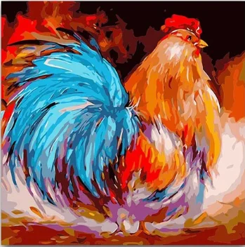 Grand Coq Bricolage Coloriage Images Par Numeros Avec Couleurs Graffiti Poulet Image Dessin Peinture Par Numeros Encadres Maison Aliexpress