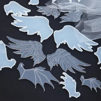 

Angel Wings Silicone Mold (Set of 2) Pegasus Wing Mould Devil Wings Halloween Batwing Mould Goth Jewellery DIY Resin Art