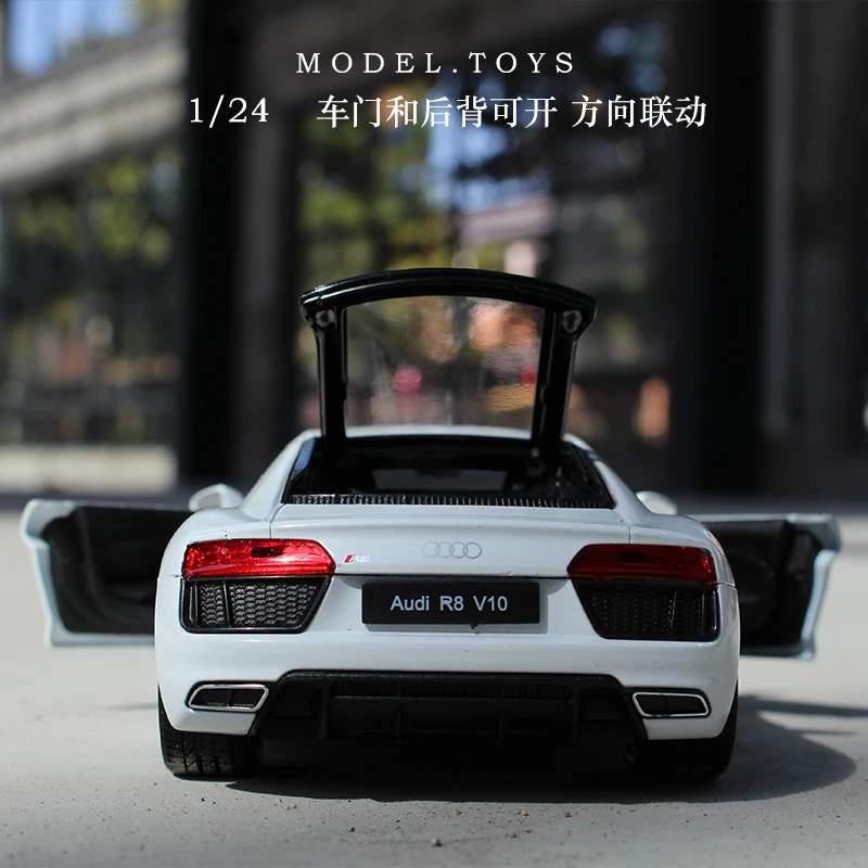 WELLY 1:24 Audi R8 V10 автомобиль спортивный автомобиль имитация сплава Модель автомобиля ремесла украшение Коллекция игрушек инструменты подарок