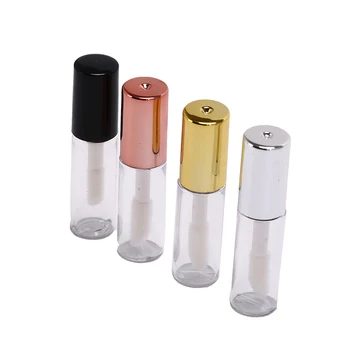 

Practical 10 PCS Lip Gloss Tubes Empty Transparent PE Plastic Balm Lipstick Mini Sample Cosmetic Container With Cap 1.2ML