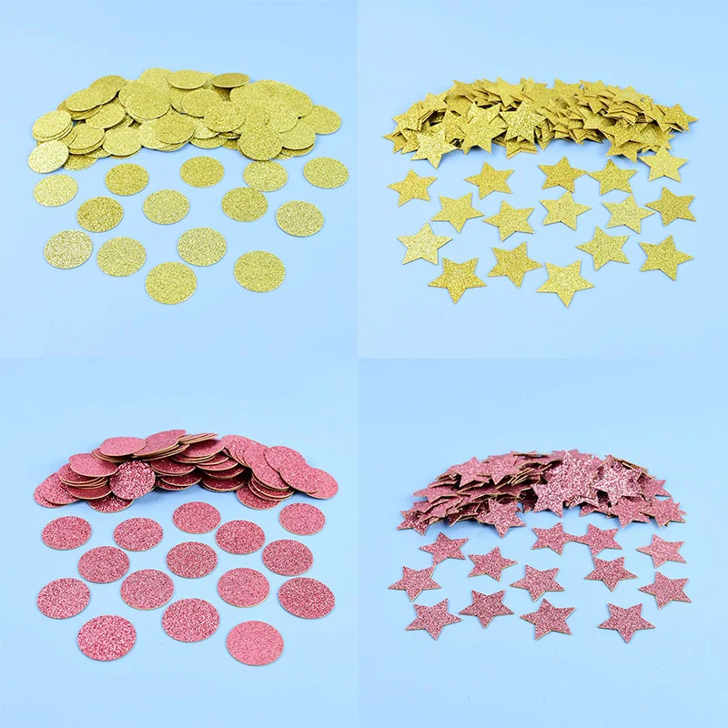 100pcs/Pack Golden Round Dots Star Heart Ring Crown Sequin Glitter Rose Gold Paper Confetti Birthday Wedding Party Table Scatter | Дом и сад