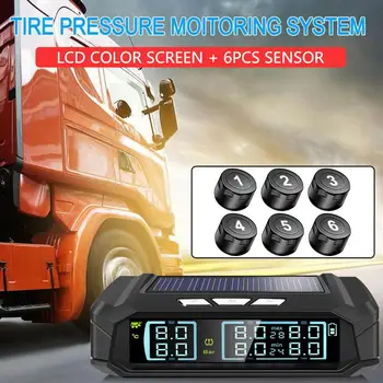 

Tire Pressure Monitoring Truck 6PCS Sensor Tire Pressure Monitoring System 8.0bar Vehicles TPMS Round USB Windshield