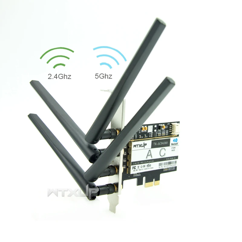 WTXUP Broadcom BCM94360 1300 Мбит/с двухдиапазонный 802.11AC Настольный PCI-E беспроводная карта ПК wifi адаптер Bluetooth 4,0