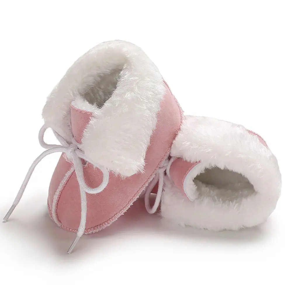 Winter baby soft bottom shoes pink -11cm